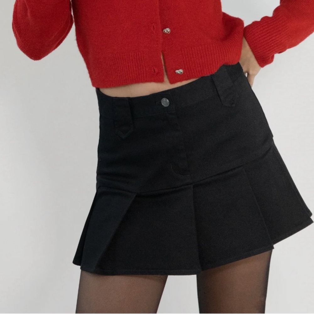 Oak and fort mini pleated skirt